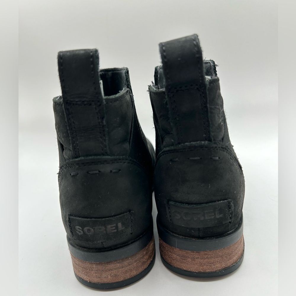 Sorel Emelie Chelsea Boot Black Leather  Bootie Waterproof Women’s size 11 - Picture 7 of 7